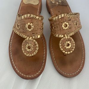 Jack Rogers sandal in cork and gold
